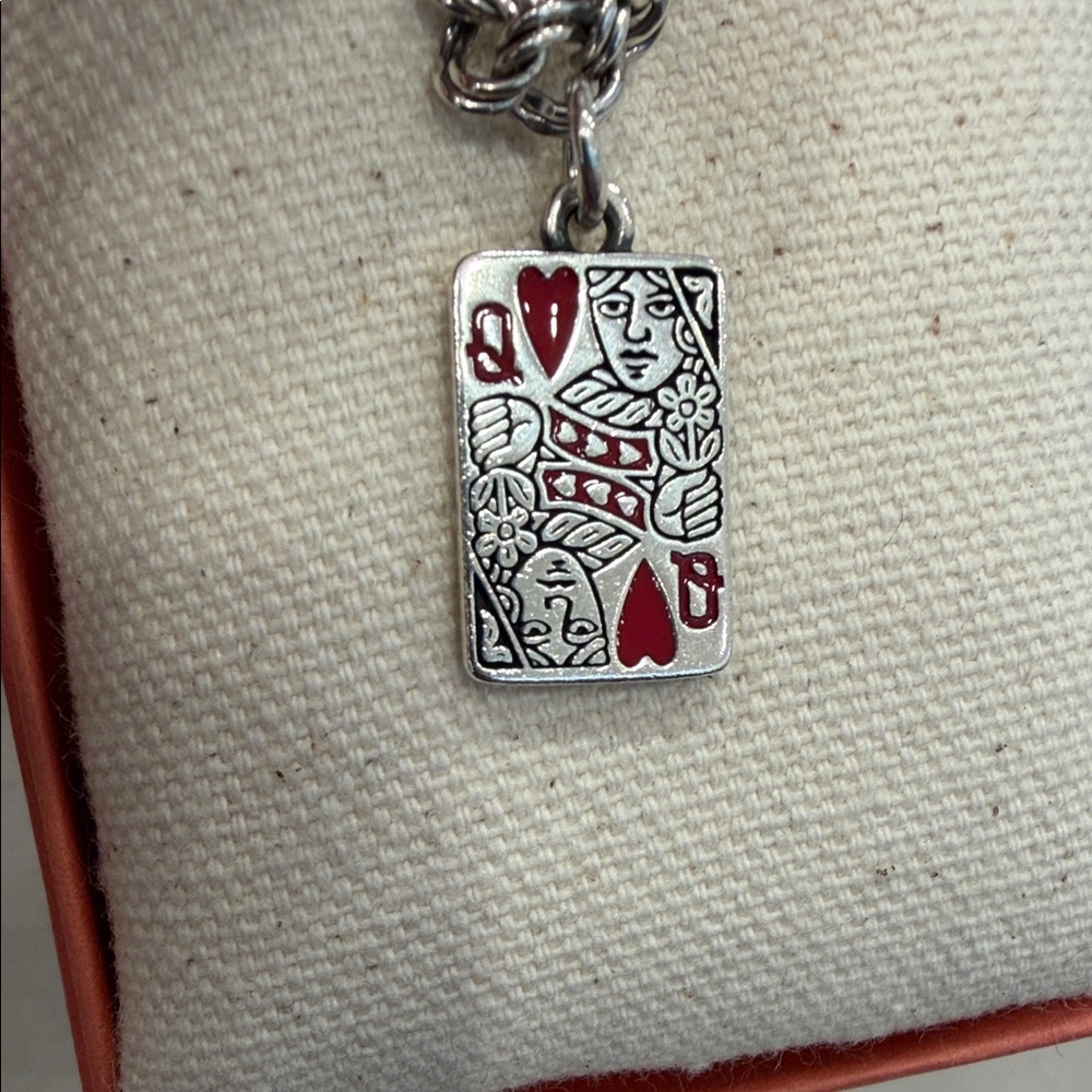 James Avery Silver and Red Queen of Hearts Charm